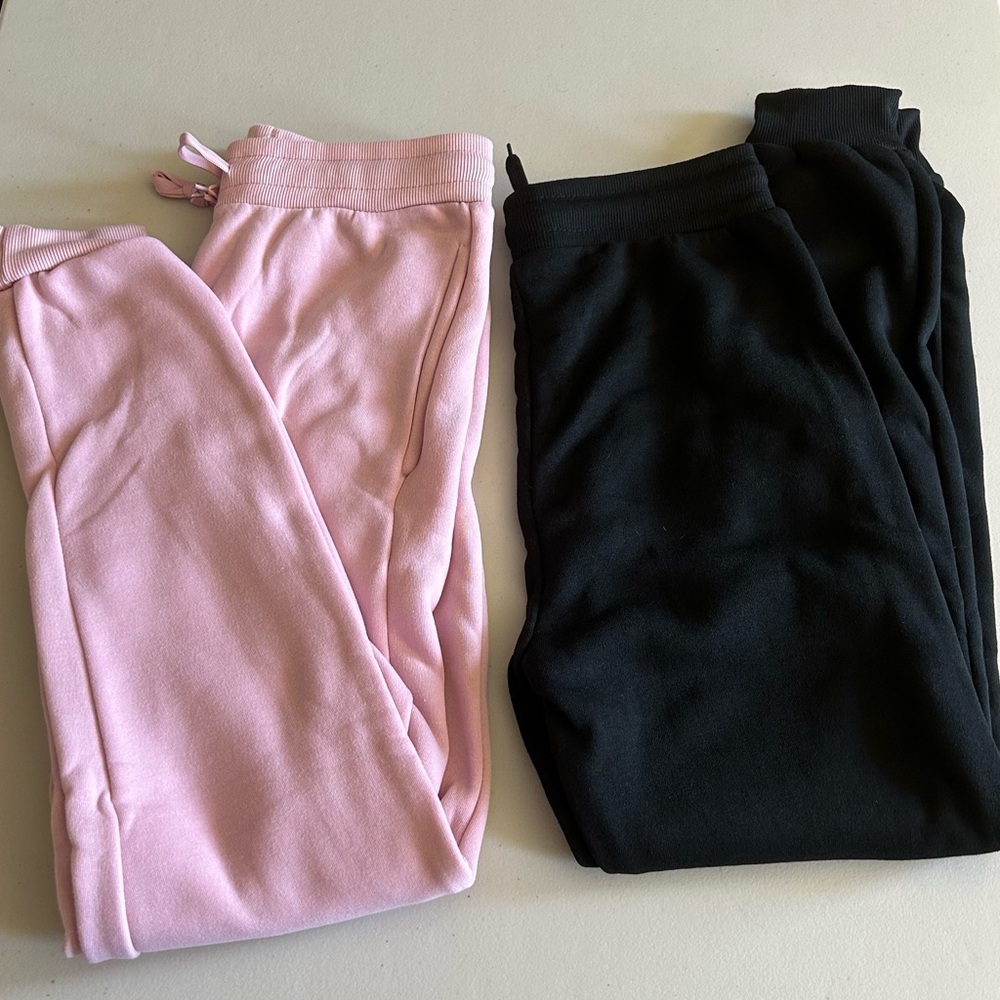 Women's Pink and Black Joggers